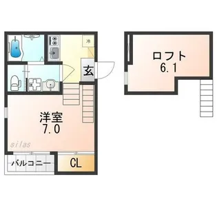 ハーモニーテラス墨江【2階】の間取り
