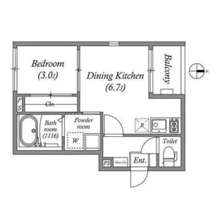 ハーモニーテラス巽西【2階】の間取り