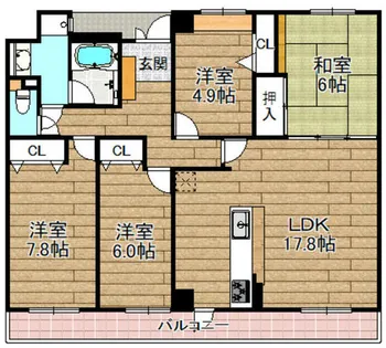 アルテ高槻エミネンス【3階】の間取り