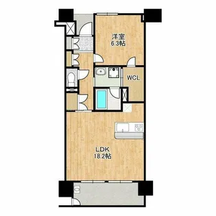 ロイヤルパークスなんば【8階】の間取り