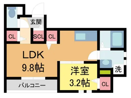 ウィステリア門戸【3階】の間取り