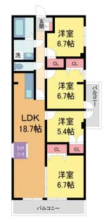 イトーピア甲陽園【7階】の間取り