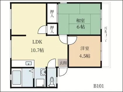 コーポセラヴィ【B101号室】の間取り