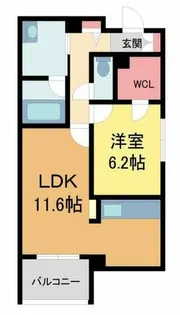 Ecrarge【201号室】の間取り