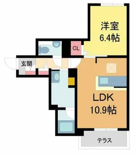 シャーメゾンプルミエ門戸厄神【103号室】の間取り