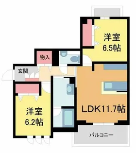 シャーメゾンプルミエ門戸厄神【203号室】の間取り