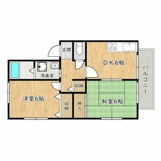 宗久園ハイツB【1階】の間取り