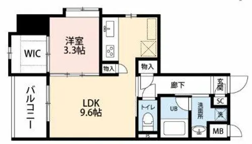 アミュゼ城野【4階】の間取り