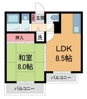カサデ仁川【1階】の間取り