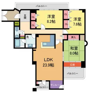 ソリオ宝塚1東館【5階】の間取り
