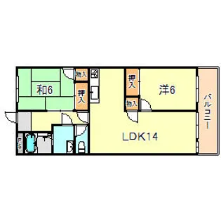 プレジオ王塚台【1階】の間取り