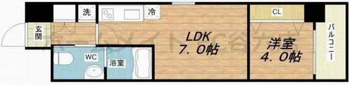 LaCASA玉造【3階】の間取り