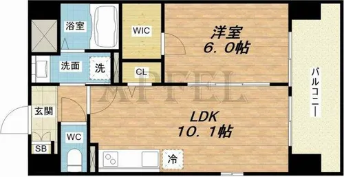 ヴァンヴェール森の宮【4階】の間取り