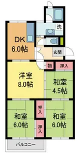 逆瀬台住宅2号棟【5階】の間取り