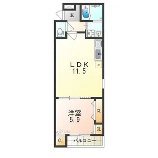 大阪府泉大津市旭町【アパート】の間取り