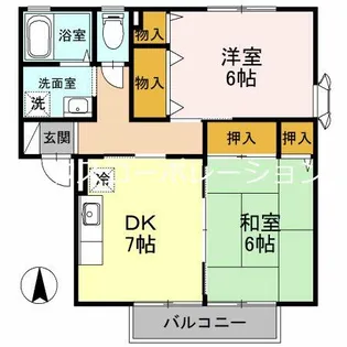 ローズヒップガーデン B棟【1階】の間取り