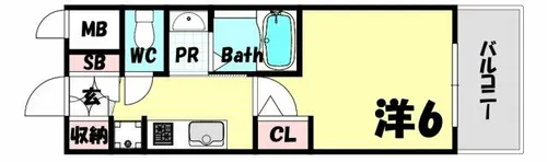 エステムコート神戸大倉山公園【10階】の間取り