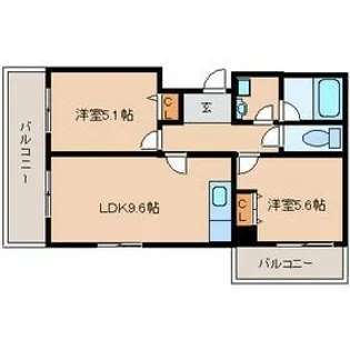リュストル武庫之荘【3階】の間取り