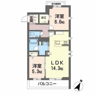 シャーメゾンガーデンズ芦屋浜町【209号室】の間取り
