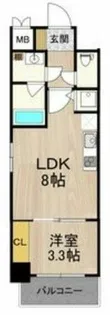フロンティアタワー九条Ⅲ【2階】の間取り