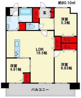 LEGEND157【905号室】の間取り