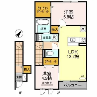 JIN/輝 A棟【2階】の間取り