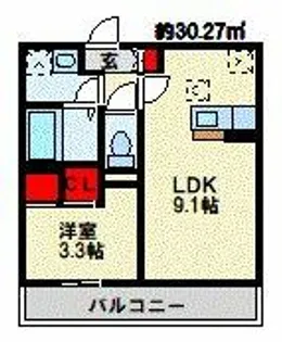 トレス城野貮番館【1階】の間取り