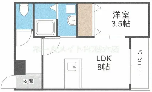 グランイニシオ都島【1階】の間取り