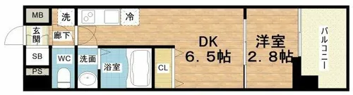セレニテ難波グランデノール【5階】の間取り