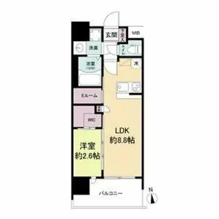 セレニテ難波グランデノール【11階】の間取り