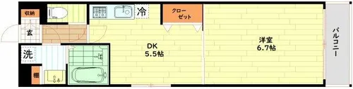 フロンティアタワー九条Ⅰ(旧CITY SPIRE九条Ⅰ)【8階】の間取り