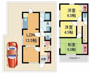 兵庫県西宮市菊谷町【一戸建】の間取り