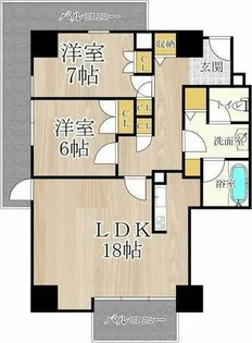 ザ・グランドビュー・オオサカ【14階】の間取り