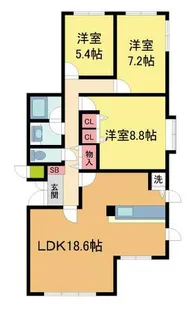 夙川エルストハイム【101号室】の間取り