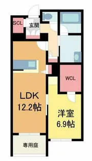 Ecrarge【102号室】の間取り