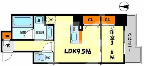 1LDKの間取り画像