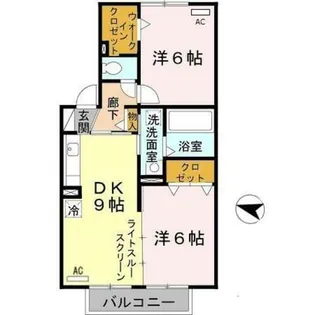 グランドモア日根野【2階】の間取り