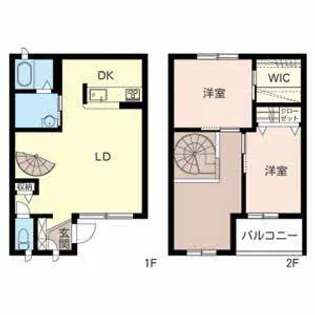 兵庫県西宮市宮西町【テラスハウス】の間取り