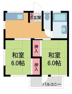 青葉ハイツ【3階】の間取り