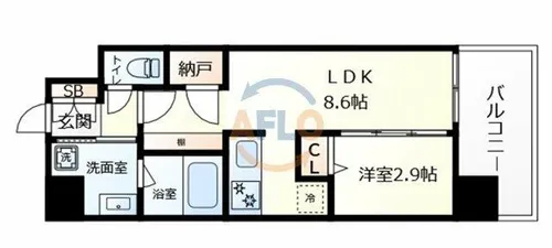 コンフォリア・リヴ京橋【6階】の間取り