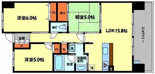 レジディア都島Ⅰ【13階】の間取り