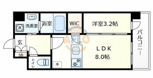 コンフォリア・リヴ京橋【3階】の間取り