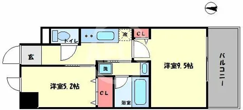 NORTH VILLAGE BIRTH PLACE【5階】の間取り