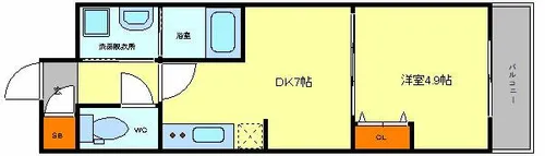 べラジオ阿倍野【2階】の間取り