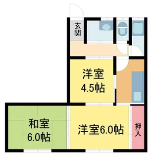 かつみ荘【2階】の間取り