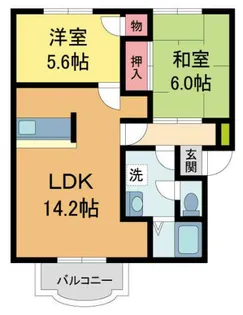 コントラーダ逆瀬川【202号室】の間取り