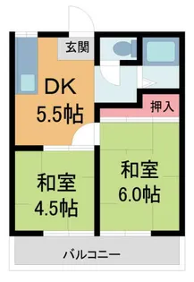 グリーンハイツ【202号室】の間取り