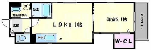 クリエオーレ巽中Ⅱ【2階】の間取り