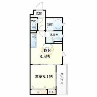 クリエオーレ林寺【3階】の間取り