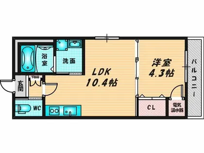 F asecia 小若江【1階】の間取り